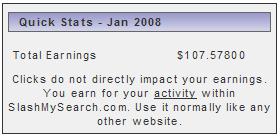 100 dollars in 5 days? - In this image you can see I would have earned with Slashmysearch during the first five days of January.