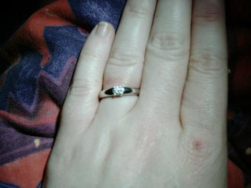 my engagement ring - something rather lovely to find in a Kinder Egg