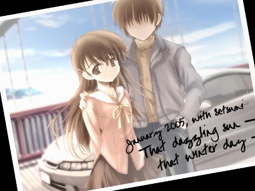 Narcissu - a picture taken during the course of the story and shown after the credit roll.