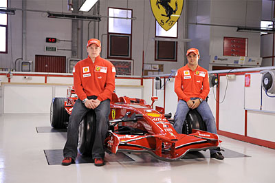 Kimi and Felipe on F2008 - All new F2008