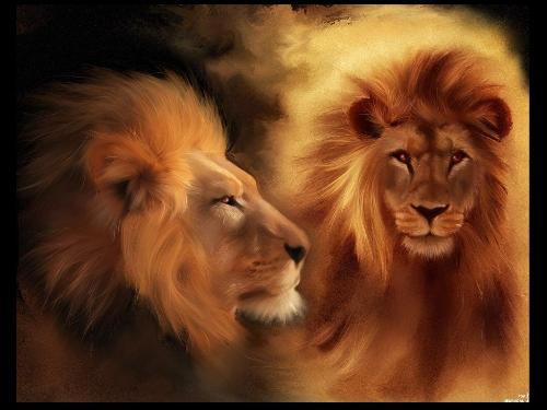 Lions - Heres A Really Cool Painting Of A Few Lions I Thought Would Be Cool