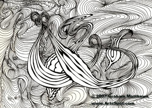 Unity Flow - Freestyle Drawing on ArtsSpot.com - Adrawing by Graham Matthews on http://www.ArtsSpot.com