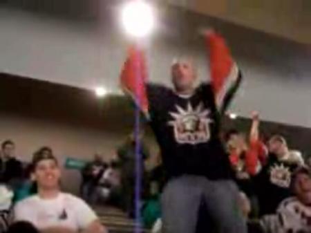 Dancing Larry! - Dancing Larry, my NY Rangers idol, rocking it out at one of the games at Madison Square Garden.