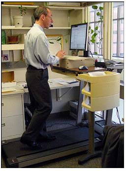 treadmill desk - this gizmo will help people burn 100 calories an hour