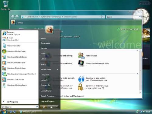 Microsoft Windows Vista - This is an image of a Windows Vista desktop.
