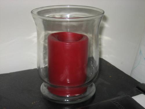 Unlit - The hurricane and candle as it sits unlit