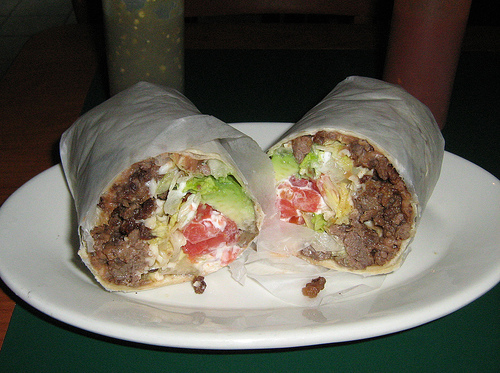 Pictue of a Steak Burrito - A picture of a Steak Burrito