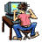 Posting discussions,referrals... - Computer geek working on computer, posting discussions... Posting discussions,referrals... - Computer geek working on computer, posting discussions...
