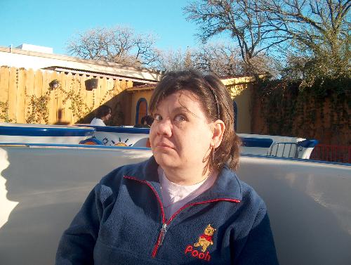 Me - My girls took this at six flags on New Year's Day. Mike was making fun of me and I was giving him the 'evil eye'