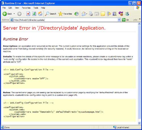 Mylot Error - Server Application Error - This is an image of the today's error that Mylot has been getting all morning.