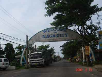 Naga City Philippines - This is an image of the sign that takes you to Naga City Bicol.