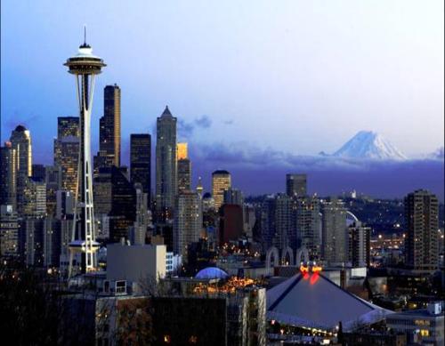 seattle - seattle skyline at night