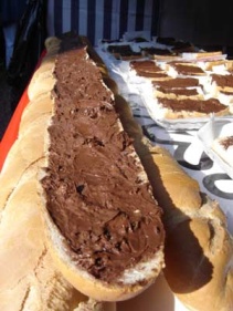 Nutella party - Nutella party: a big piece of bread with nutella