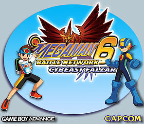 megaman battle network 6 - this features part 6 of the Megaman Battle Network Series played on your GameBoy Advance. The 6th installment is the last and closes the story of Lan and Hub and Megaman.