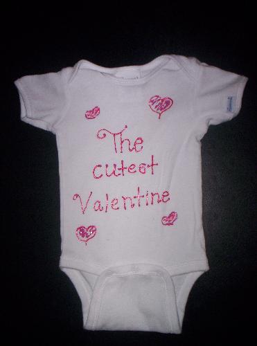 One of the baby onesies I have for sell. - Valentine Baby Onesie