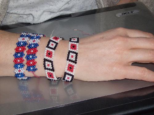 hand made bracelet - The bracelets are made from diferent colors of small beads by me.