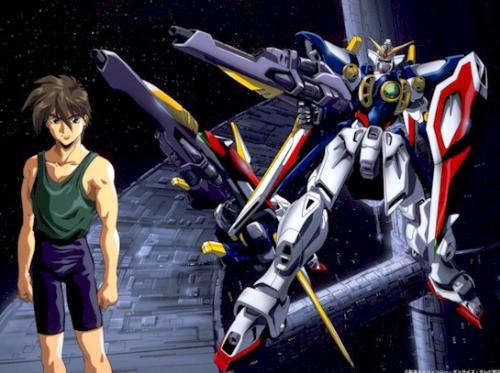 Heero Yuy with Wing Gundam - awesome Wing Gundam!