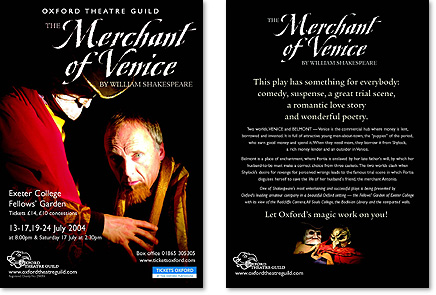 The Merchant of Venice - Oxford Theatre Guild Promotional Materials
