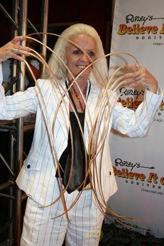 Long nails - The lady with the longest nails.