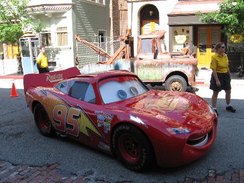 Lightning and Mater - Lighting Mcqueen and Mater crusing the steets at Disney.