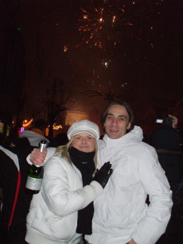 me and my boo boo - in Romania in the center of my town in the new years eve