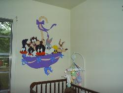 Nursery Wall - This is a picture that I drew and painted on my daughter&#039;s wall. 