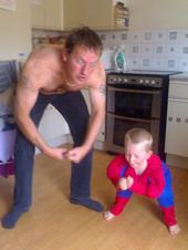This pic is my son and his dad spider men together - This is my son and his daddy, they like playing spiderman lol