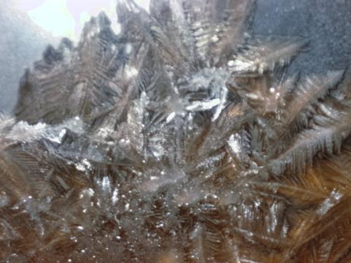 Quartz like appearance - Another awesome shot of ice crystals on my windows Quartz like appearance - Another awesome shot of ice crystals on my windows