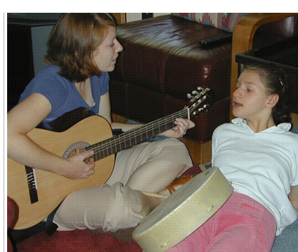 Music therapy - A young girl treated with music