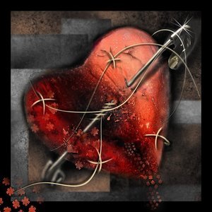 Heart w/ Arrow - Arrow in heart. i like the picture. it shows where the heart has been broken and then pinned back together.