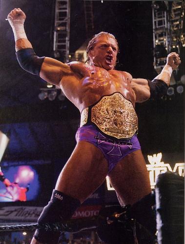 World Champions 1. Triple H - Triple H has the record for the most World Heavyweight Championship wins with a total of 5 reigns lasting for a combined 616 days.   1. Was awarded Title On Raw. 2. Defeated HBK in a 3 Stages from Hell match. 3. Defeated Goldberg and Kane in a Triple Threat match. 4. Defeated Randy Orton. 5. Won an elimination chamber match featuring Edge,Batista,Benoit,Orton and Jericho