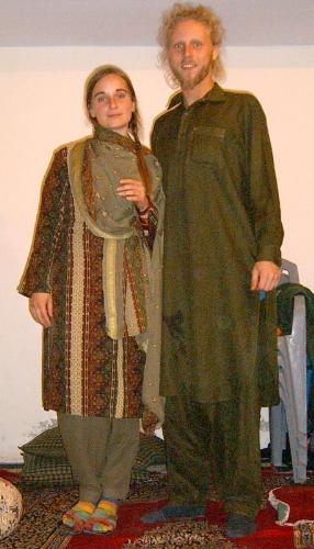 Family - a very nice family gave us traditional pakistani clothes