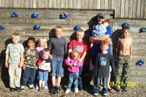 My kids and my man! - All of the kids at the park, having fun in the sun, all my kids, family