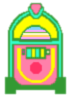 jukebox - clipart image of a jukebox used in the 50,60's for playing records. usually in cafes, bars and pubs to entertain patrons. patrons put their money in the jukebox and select a song or songs they would like to hear from the playlist and once they ave pressed the button it plays their selections.