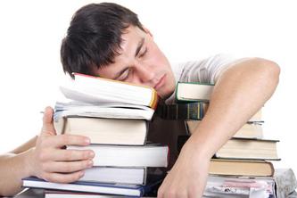 Lazy student - He is too tired and sleepy, like me :p