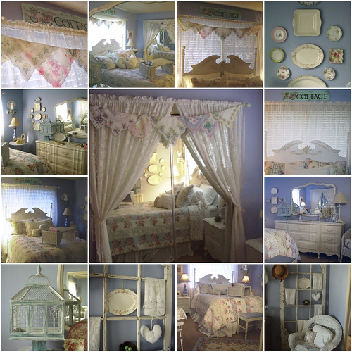 bedroom, cottage style, shabby chic, dream room  - details of a cottage style, shabby chic bedroom