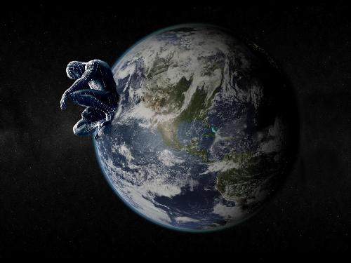 Universal Spiderman - A art made by me spiderman siting on earth