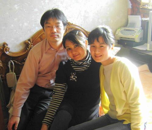 with friends Jun and Hannah - Christmas was made a little less boring because of them.