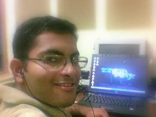 Its me. - Sitting infront on my laptop. surfing net