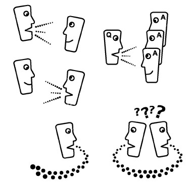Chatting - This is a vector illustration and requires vector editing software, such as Adobe Illustrator, Freehand, or CorelDRAW to edit this file.