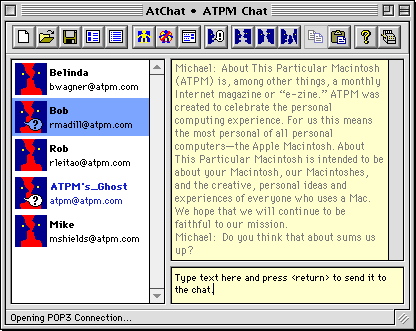 Chatting - You can send files to other chat participants in the background (without interrupting the chat). You can also send sounds to people.