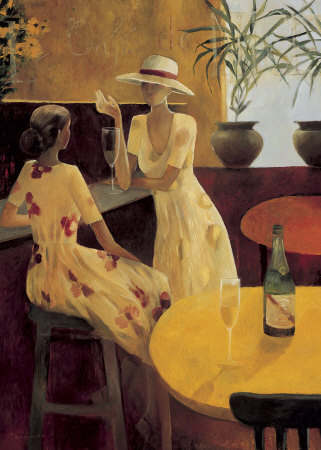 Chatting - Note - The watermark below ('art.com') will not appear on the artwork itself.