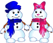 snowmen gif - Cute snowmwn gif. My hubby and me, lol! one pink and one blue, so a boy and a girl. lol!