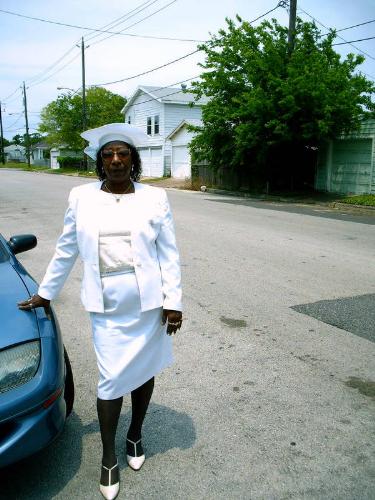 Me in white. - Just me after church.