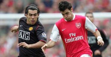 Tevez vs Fabregas - arsenal clash with manchester united