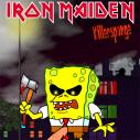 SpongeBob - Killer Sponge - This is a picture of the album art from the Iron Maiden album 'Killers' Someone replaced the picture of Iron Maiden's mascot 'Eddie' with SpongeBob and made him look evil