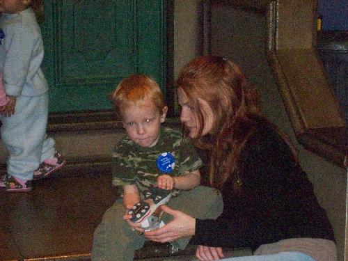 Me& Chester - This is me and one of my children at the Children's Museum. He wanted to take off his shoes, but I told him they needed to stay on.