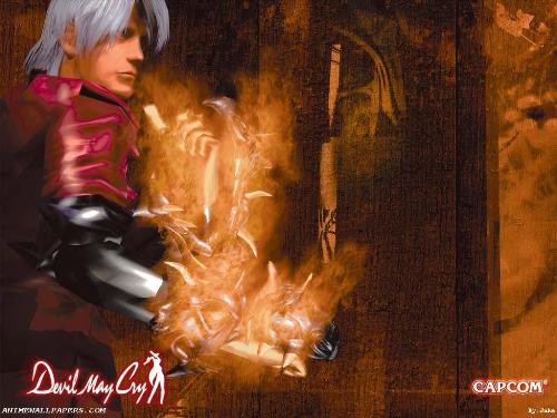 Dante with Ifrit Gloves - Dante, the half demon, half human demon slayer wielding the powerful Ifrit gloves.
