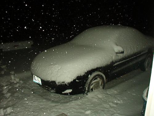 My poor car... lol - 6' of the fluffy white stuff and it just started snowing again when I took this pic.