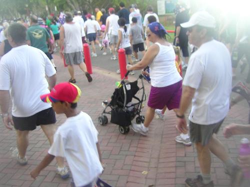 Australia Day Walkers - While brisk walking early on a public holiday may not seem very Australian, apparently it is. Across the country thousands turned out to take part in such an event